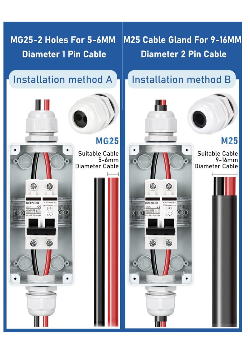 Generic - قاطع دائرة شمسية 20A DC مع صندوق سكة DIN، مفتاح فصل 400V لإدارة الطاقة الشمسية بأمان - Image 1