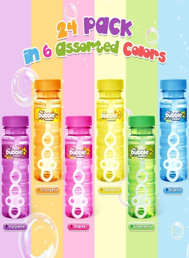 Shemira 24 Pack Bubble Bottles (4oz Bubbles Solution), Bubbles Party Favors for Kids, Bubbles Wand Bulk, Large Bubble Kit, Summer Outdoor Toys for Kids Toddlers, 6 Colors, Bubble Party Favor - Image 2