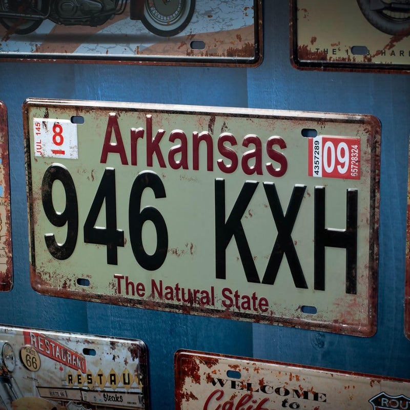 Eazywagon "Arkansas - 946 KXH" Vintage Retro Metal Signs - License Wall Plate, Car Tag - Ideal for Cafe, Restaurant, Shop, Home, Hotel, Club, Office, Living Area - Design Plaque - Image 2
