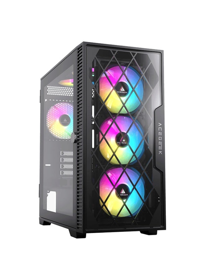 Generic Midway Plus DarkFate Budget Gaming PC, Intel Core i5-12400F, 16GB DDR5 RGB, 1TB NVMe SSD, Asus Dual RTX3050 6GB, Asus H610M-K D5, Deepcool 650W PSU, AG400 ARGB Cooler, DarkFate RGB Case, Windows 11 Home black - Image 2