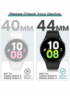 KASTWAVE KASTWAVE for Samsung Galaxy Watch 5 4 Screen Protector and Case 44mm Anti Fog Tempered Glass Protective Film Hard PC Bumper Face Cover Set  - Image 5
