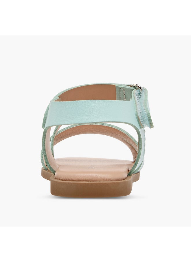 Flora Bella By Shoexpress - Girls Strap Detail Sandals with Hook and Loop Closure - Image 1