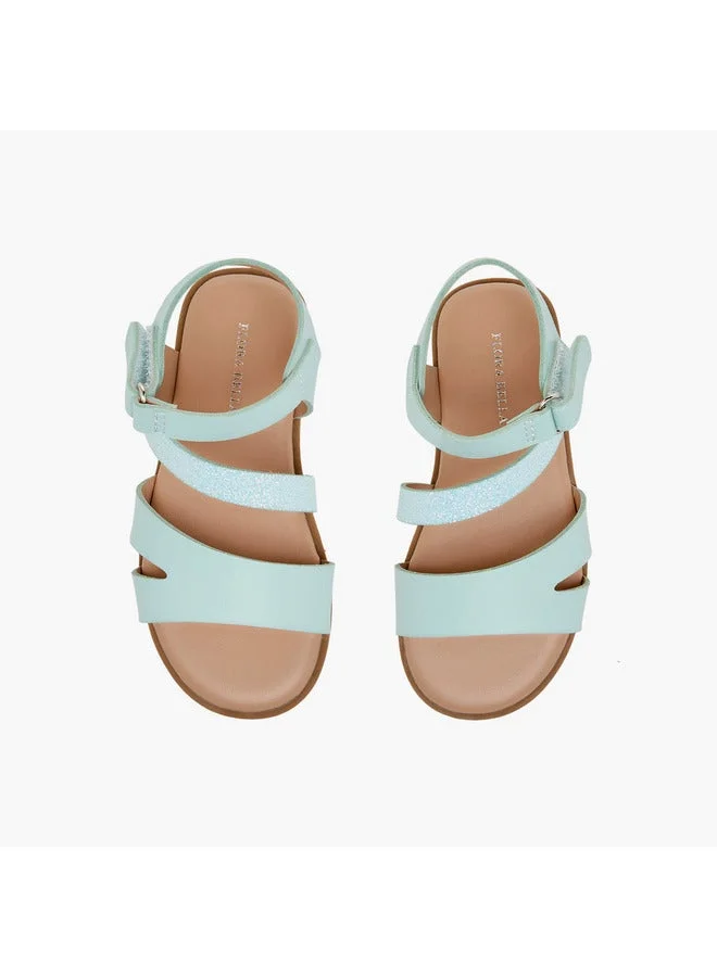 Flora Bella By Shoexpress Girls Strap Detail Sandals with Hook and Loop Closure