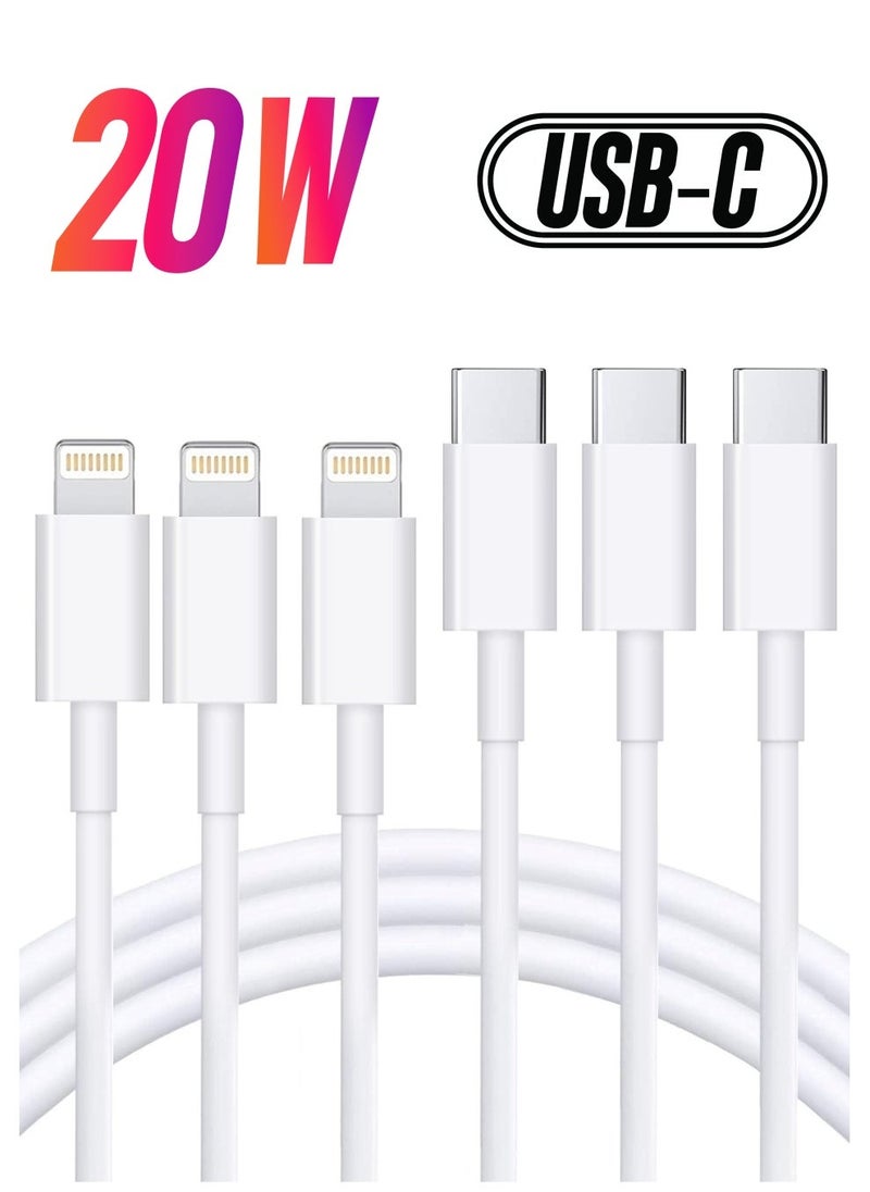 ELTRAZONE USB C to Lightning Cable 3Pack 3FT/1M [MFi Certified] iPhone Fast Charger Cable USB-C Power Delivery Charging Cord for iPhone 14/13/12/12 PRO Max/12 Mini/11/11PRO/XS/Max/XR/X/8/8Plus/iPad, White - Image 1