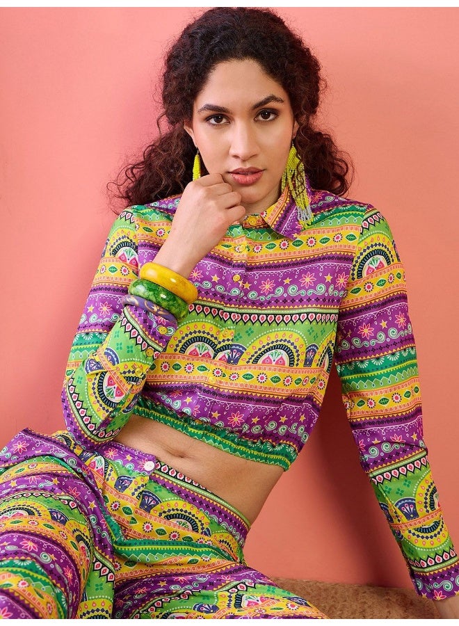 AKS Floral Printed Top With Palazzo  - Image 2