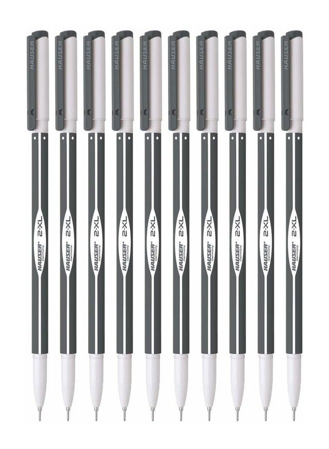 Hauser 2 XL Fine Tip Ball Pen | 2-XL Writing Length with Jumbo Refill | Minimalistic & Aesthetic Body Design | Black Ink, Pack Of 20 - Image 1