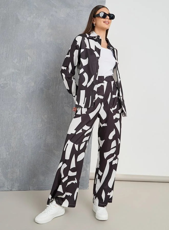 Take Two All Over Print Longline Shirt & Trouser Co-Ords