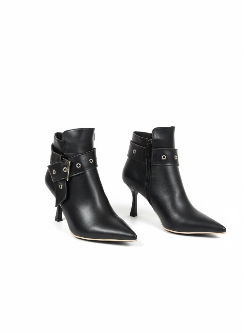 فيبراندا بوت جلد أنيق بكعب رفيع بتصميم عصري - Image 3