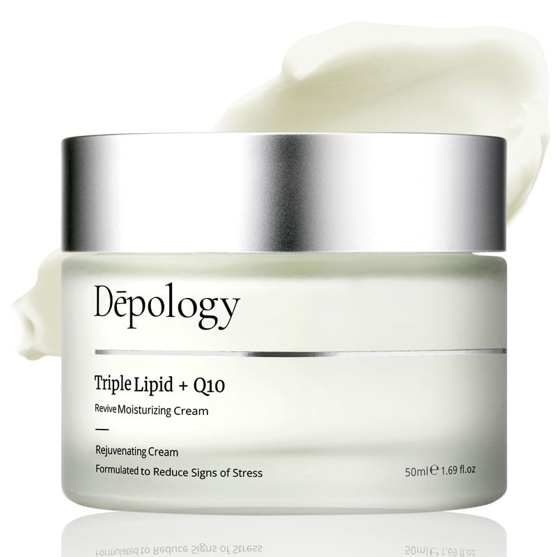 depology Triple Lipid+Q10 Facial Moisturizer | Daily Face Cream with Ceramides and Niacinamide for All Skin Types | Hydrating Face Moisturizer Targets Signs of Skin Stress | 1.69 fl oz - Image 1