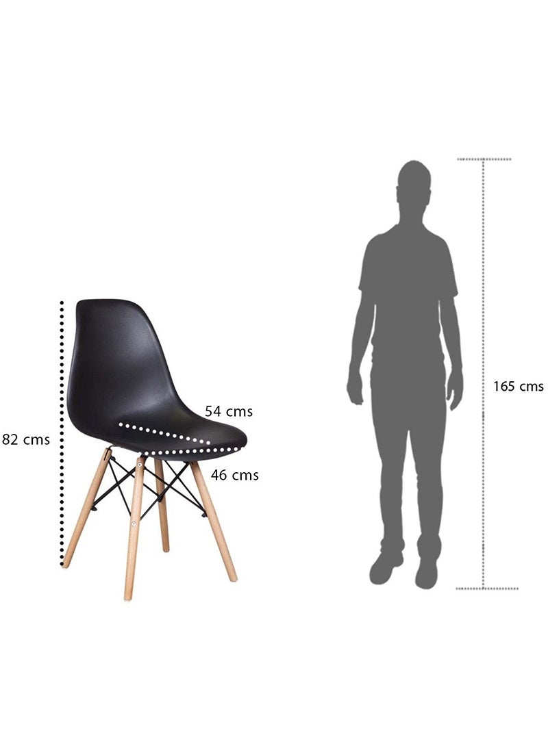 Mahmayi Mahmayi TJ HYT08 60DIA Black Round Table with Quad Leg base and Ultimate Eames Style DSW Dining Chair Set of 2 - Combo  - Image 5