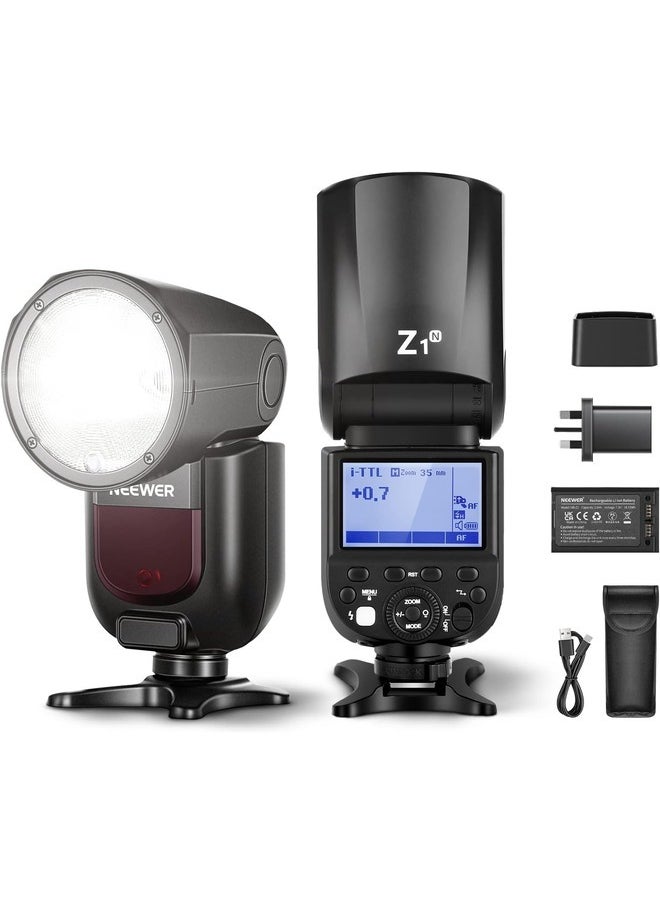 نيوير فلاش سبيدلايت برأس مستدير Z1-N TTL من نيوير لكاميرا نيكون 