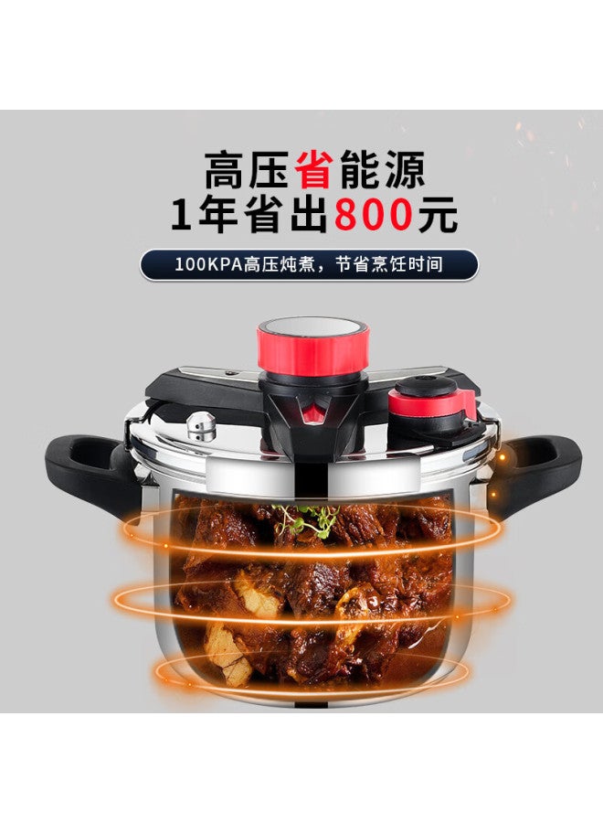 Olofe Pressure Cooker, Gas And Induction Compatible, 304 Stainless Steel, 8l, Baoshikang European-style -proof, Deep, One-handed Opening And Closing High Pressure Cooker - Image 4