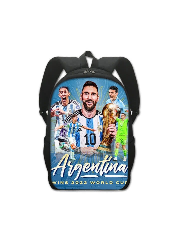 كأس العالم الجديد الأرجنتين ميسي ميسي حقيبة مدرسية للطلاب البوليستر حقيبة ظهر كبيرة السعة حقيبة ظهر لطلاب المدارس المتوسطة,16 - Image 1