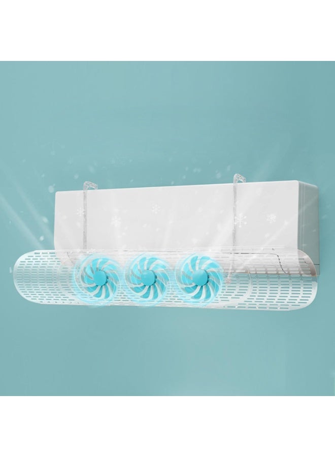 Beauenty Retractable Air Conditioner Deflector, Air Conditioner Windshield with Fan Blades, Split AC Adjustable Flow Deflector, Wall-Mounted Universal, 63-95cm, Blue - Image 1