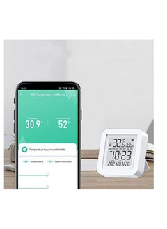 Hygrometer,WiFi Temperature and Humidity Sensor,Large LCD Display,Smart Wireless Digital Indoor Hygrometer Thermometer with Remote App Alerts, for Home Pet Garage Cropper Greenhouse