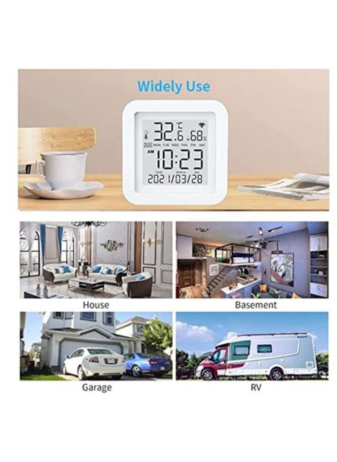 Generic - Hygrometer,WiFi Temperature and Humidity Sensor,Large LCD Display,Smart Wireless Digital Indoor Hygrometer Thermometer with Remote App Alerts, for Home Pet Garage Cropper Greenhouse - Image 1