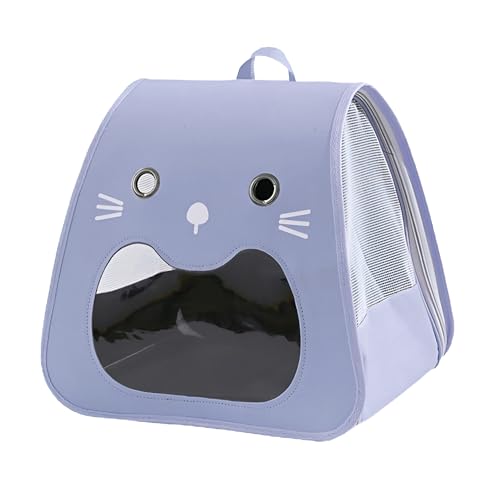 Schmick Pet Carrier Backpack for Cats & Small Dogs – Foldable Travel Bag with Cute Face Design | Portable Cat House | Comfortable & Breathable (Purple) - Image 1