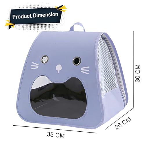 Schmick Pet Carrier Backpack for Cats & Small Dogs – Foldable Travel Bag with Cute Face Design | Portable Cat House | Comfortable & Breathable (Purple) - Image 5