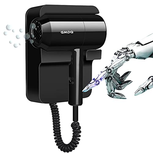 GMDQ Hotel Wall Mounted Hair Dryer for Bathroom,Restroom Professional Blow Dryer,with Stand Rack,Specialised Motor for Salon,Fast Drying - Gifts【Massage Comb, Screws+ Adhesive】 110V - Image 1