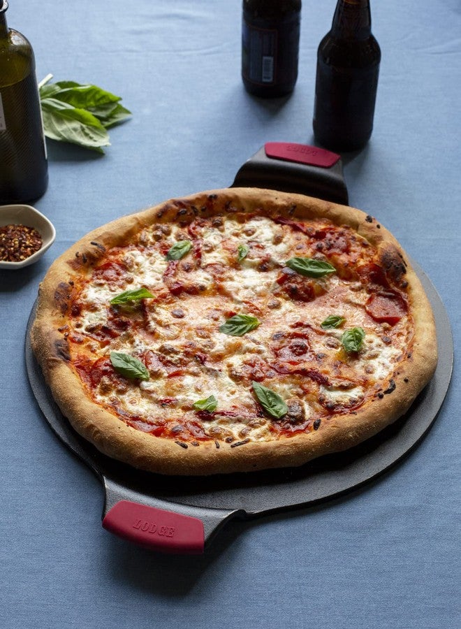 Lodge Cast Iron 15-Inch Pizza Pan with Silicone Grips - Image 2