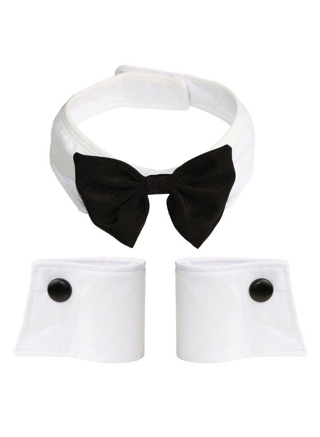 Feacole Bunny Costume Set - Rabbit Ears Headband, Bow Tie, Cuff and Tail Accessories Kit, Black, One size, womens - Image 3