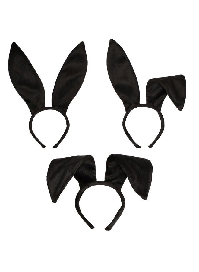 Feacole Bunny Costume Set - Rabbit Ears Headband, Bow Tie, Cuff and Tail Accessories Kit, Black, One size, womens - Image 2