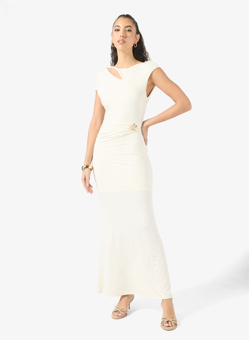 جينجر فستان حورية البحر بتفاصيل مقصوصة ودرابيه - Image 1