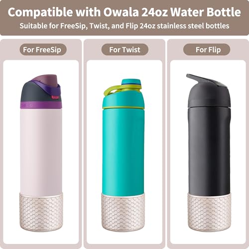 Diumepo Silicone Boot for Owala Water Bottle 24 oz, Anti-Slip Protective Sleeve for Owala Twist,FreeSip and Flip Stainless Steel Water Bottle,BPA Free (Rose Gold) - Image 2
