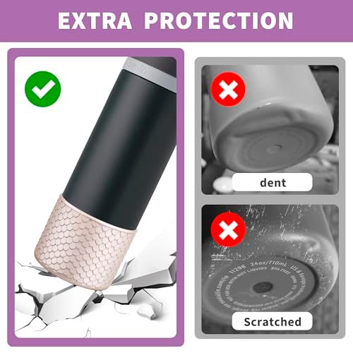 Diumepo Silicone Boot for Owala Water Bottle 24 oz, Anti-Slip Protective Sleeve for Owala Twist,FreeSip and Flip Stainless Steel Water Bottle,BPA Free (Rose Gold) - Image 3