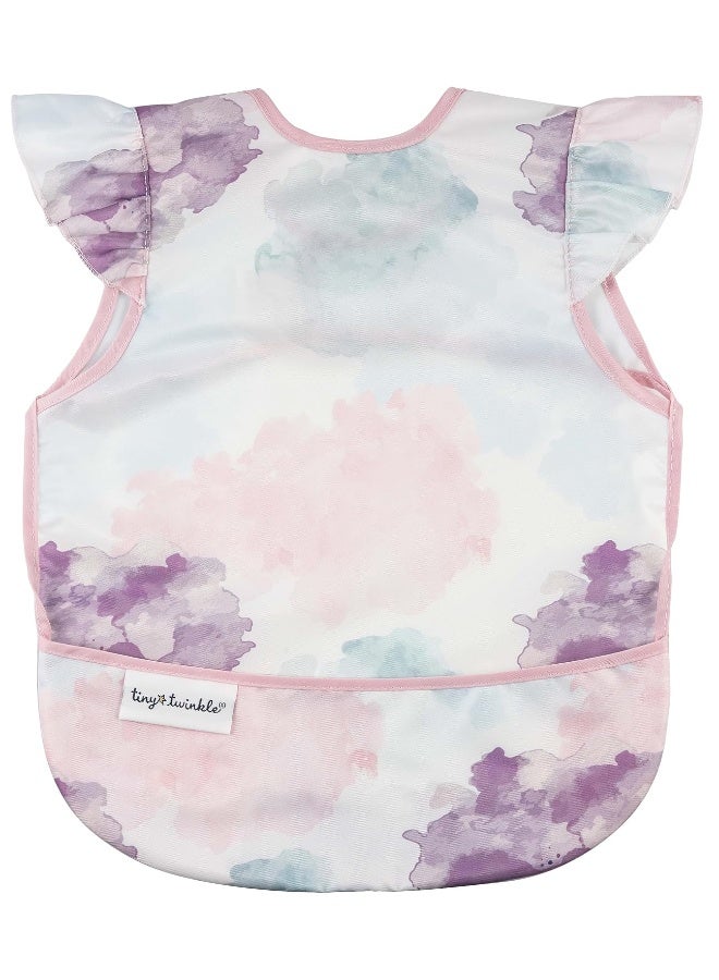Tiny Twinkle Mess Proof Baby Bib - Waterproof & Lightweight Baby-Led Weaning Apron | 100% Recycled Polyester, Easy Clean & Machine Washable (Cotton Candy, Small 6-24 Months) - Image 1