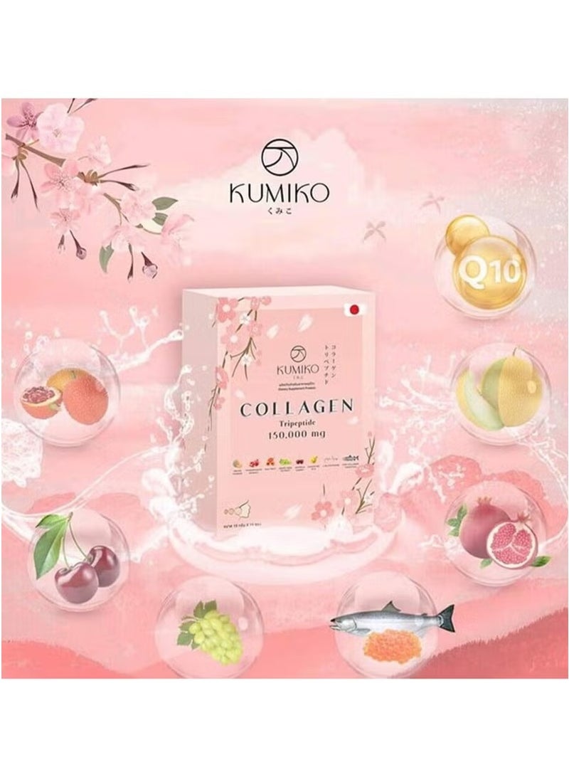 KUMIKO 150,000 mg Collagen Tripeptide | 15 Sachets | Beauty Collagen Supplement for Radiant Skin, Strong Hair & Nails | With CoQ10 & Antioxidants - Image 4