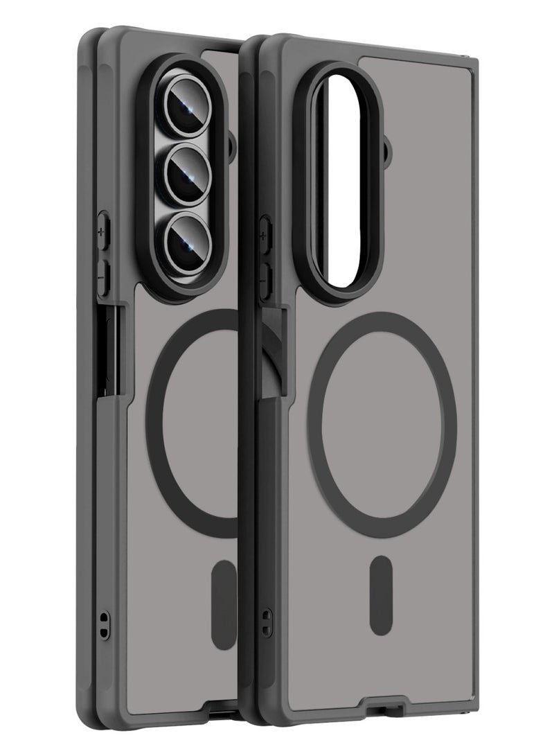 CHEROSIN Magnetic Matte Texture Phone Case for Samsung Galaxy Z Fold 7 Semi Transparent Frosted Shockproof Case Oil Repellent and Waterproof Phone Cover - Image 1