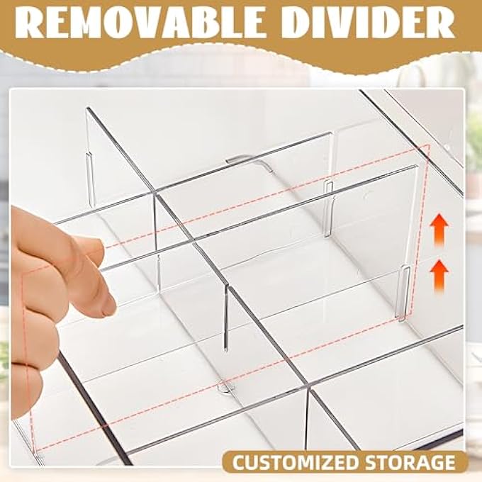 HIKKY 2Pcs Tea Bag Organizer Clear Bag Holder With Lid 8 Sections Stackable Tea Storage Packets Divided Storage Bin Box Container For Kitchen Cabinet Pantry Countertop - Image 4