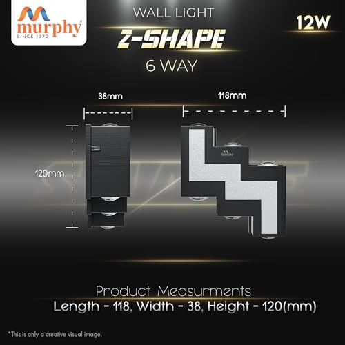 Murphy 12W Aluminium Led Luxurious Indoor & Outdoor Step Type Up/Down Wall Light Warm White, Shockproof & Rustproof Alluminium Body (3 Up & 3 Down Step), Pack of 10 (with 2 Years Warranty) - Image 3