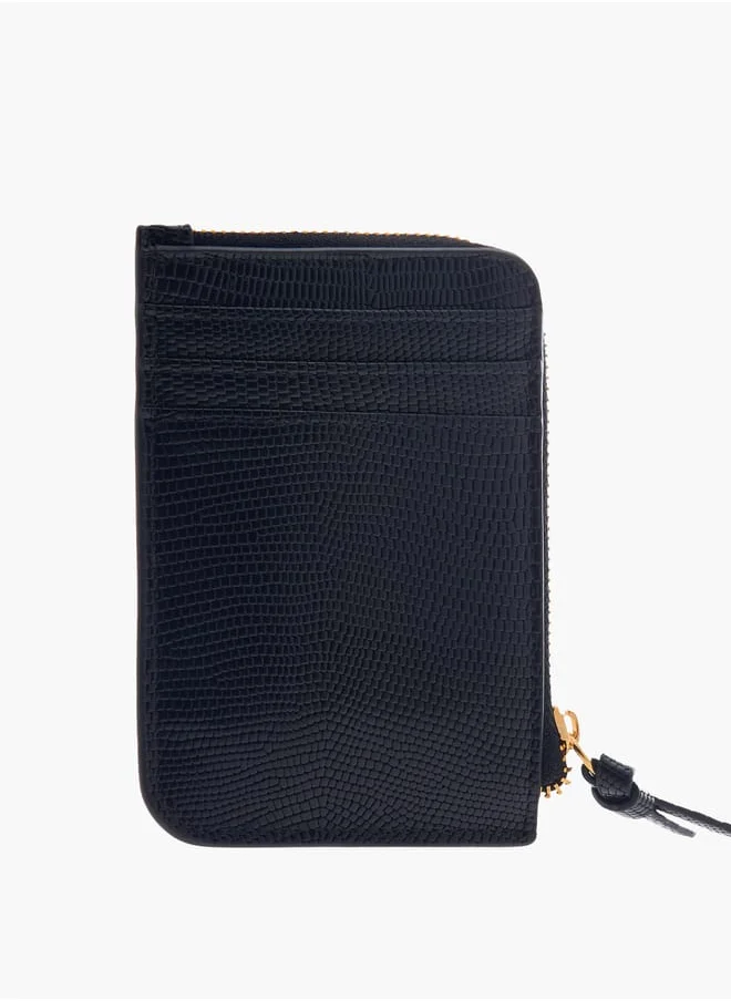 Celeste Women Textured Wallet with Zip Closure