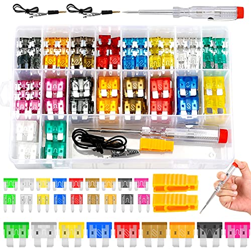 BBjinronjy Fuse Assortment Kit,306pcs Car Boat Truck SUV Auto Automotive Assorted Replacement Blade Fuses Standard & Mini & Low Profile Mini-2A 5A 7.5A 10A 15A 20A 25A 30A 35A with Fuse Puller Circuit Tester - Image 1