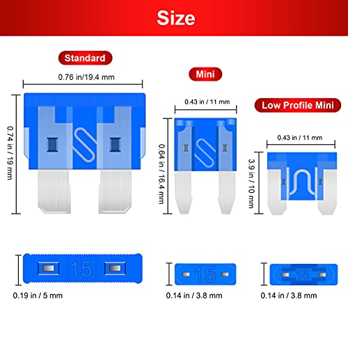 BBjinronjy Fuse Assortment Kit,306pcs Car Boat Truck SUV Auto Automotive Assorted Replacement Blade Fuses Standard & Mini & Low Profile Mini-2A 5A 7.5A 10A 15A 20A 25A 30A 35A with Fuse Puller Circuit Tester - Image 4
