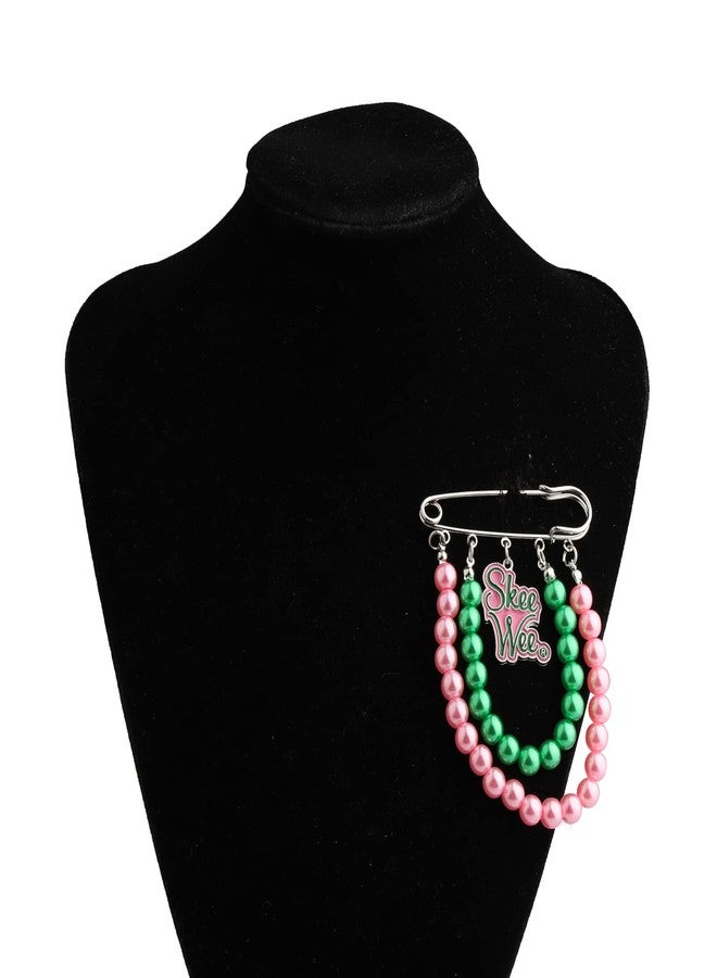 MYOSPARK Sorority Jewelry Pink and Green Sorority Brooch Pin Gift Sorority Bracelet for Women Greek Sorority Paraphernalia Gift (S-Weer Pin) - Image 5