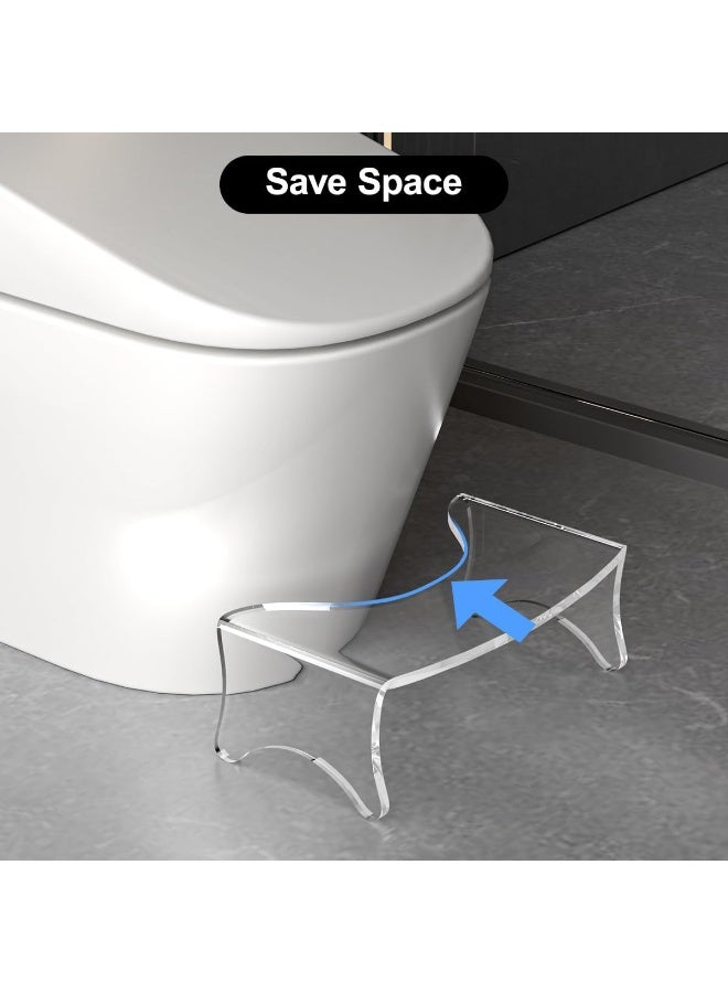 TPGP Toilet Squat Stool, 6.8" H Acrylic Step Stool, Toilet Stool Squat Adult, Toilet Foot Stool for Adults for Bathroom  - Image 4