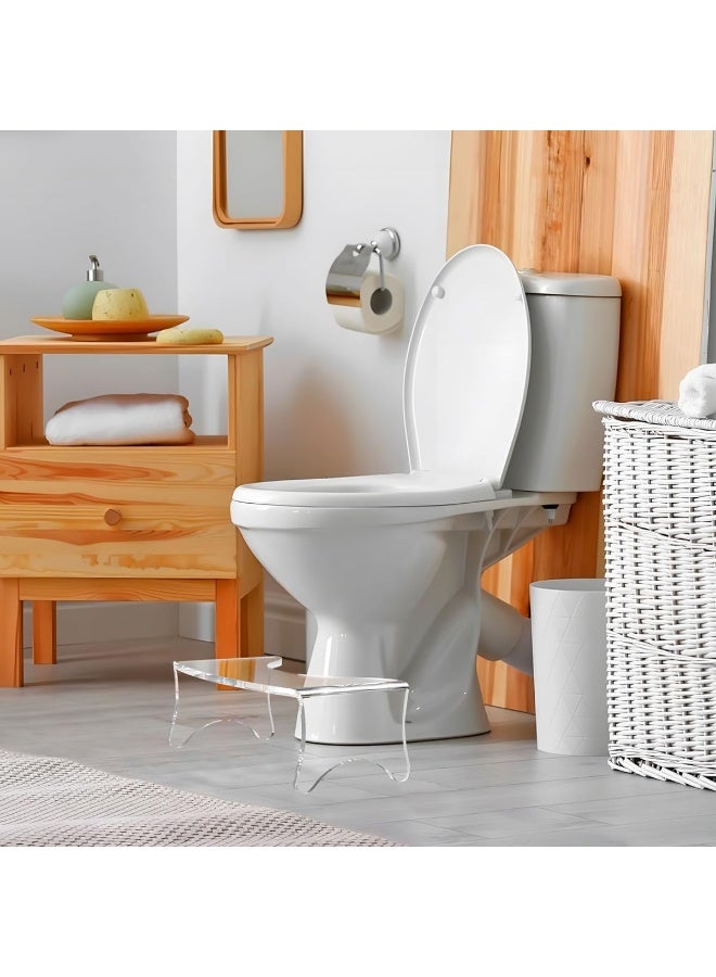 TPGP Toilet Squat Stool, 6.8" H Acrylic Step Stool, Toilet Stool Squat Adult, Toilet Foot Stool for Adults for Bathroom  - Image 2