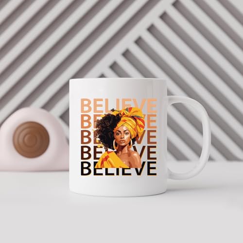 AFRITEE UV DTF Cup Wraps - 20 Sheets Black Girl Uvdtf Tumbler Wrap for 16 oz Glass Coffee, Motivational Saying Transfer Stickers DIY Mugs Craft Decals Decorations Creative Gifts for Black Women - Image 2