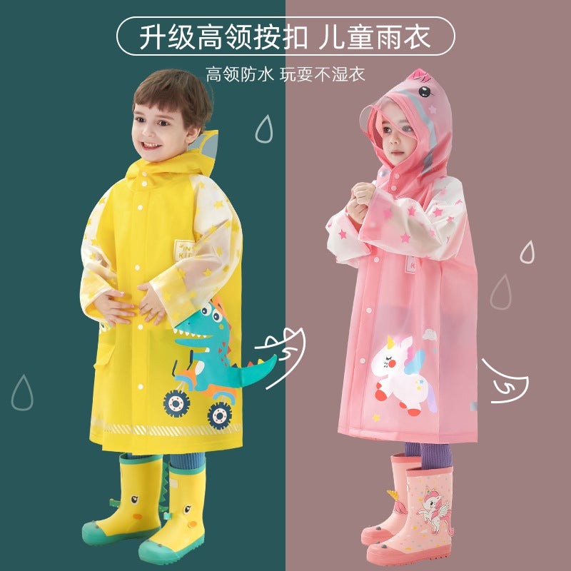 Children'S Raincoat Primary School Students Go To School Boys And Girls Kindergarten Baby Middle And Older Children Summer Cartoon Poncho - Image 2