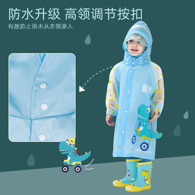Children'S Raincoat Primary School Students Go To School Boys And Girls Kindergarten Baby Middle And Older Children Summer Cartoon Poncho - Image 5