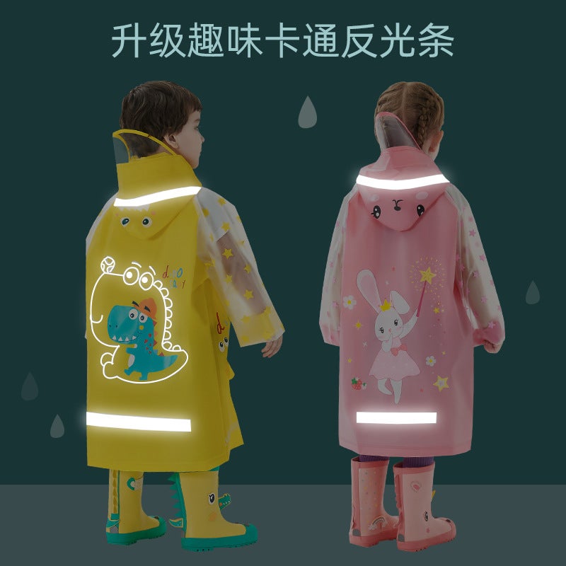 Children'S Raincoat Primary School Students Go To School Boys And Girls Kindergarten Baby Middle And Older Children Summer Cartoon Poncho - Image 4