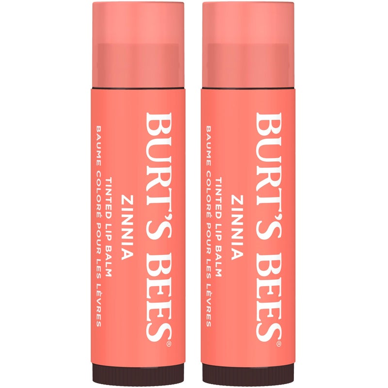 Burt's Bees Lip Tint Balm with Long Lasting 2 in 1 Duo Tinted Balm Formula, Color Infused with Deeply Hydrating Shea Butter for a Natural Looking Buildable Finish, Raspberry Zinnia (2-Pack) - Image 1