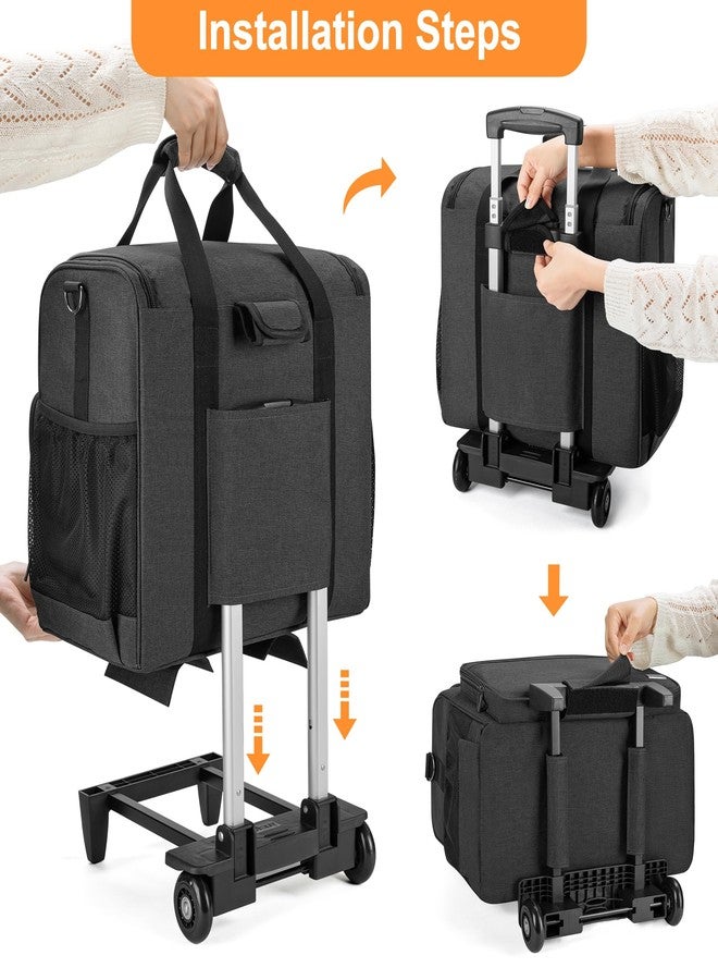 Trunab Rolling Scrapbook Tote Craft Organizers and Storage with Wheels, Craft Bag for 12 X 12 inch Scrapbook Album and Laptop, for Women - Image 4