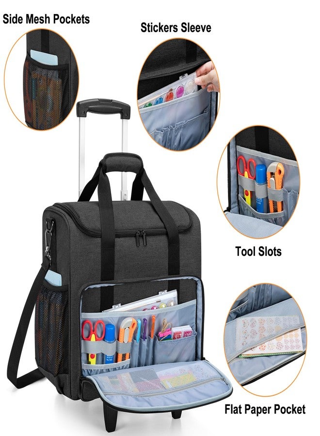 Trunab Rolling Scrapbook Tote Craft Organizers and Storage with Wheels, Craft Bag for 12 X 12 inch Scrapbook Album and Laptop, for Women - Image 3