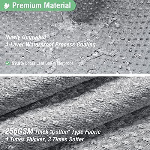 Dynamene Stall Fabric Shower Curtain - 60 x 84 inch Long Waffle Weave Weighted Thick Cloth Shower Curtain for Bathroom, Neutral Heavy Duty Hotel Spa Luxury Bath Curtain Set with 10 Hook, Grey/Gray - Image 4