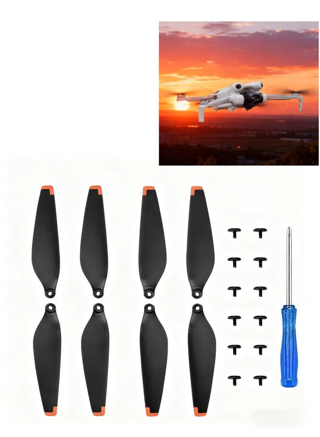 RZWWBAKING 8Pcs Low-Noise Quick-Release Propellers for DJI Mini 4 Pro Propellers, Full Replacement Kit with Screws & Screwdriver, Stable Flight & Easy Installation Spare Parts - Image 1
