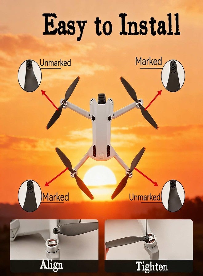 RZWWBAKING 8Pcs Low-Noise Quick-Release Propellers for DJI Mini 4 Pro Propellers, Full Replacement Kit with Screws & Screwdriver, Stable Flight & Easy Installation Spare Parts - Image 5